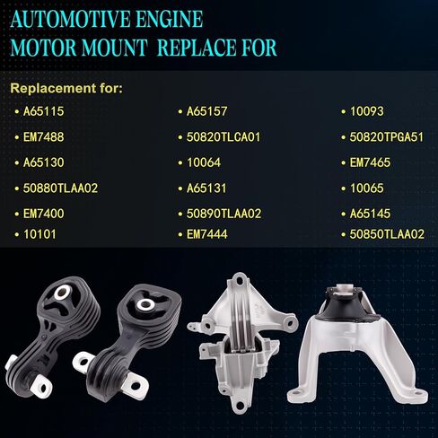 Set of 4 Engine Motor Mount Compatible with 2017-2019 CR-V 2.4L,1.5L L4 Turbocharged,Replace for A65115 A65130 A65131 A65145 in Kuwait