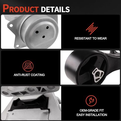 Engine Motor & Trans Mount kit Compatible with Cadillac SRX 2010-2011 SRX 3.0L V6 & 2012-2016 3.6L V6 FWD Engine, Replace A5608 A5502 A5714 A5530 3362 3195 3361 3196 4Pcs in Kuwait