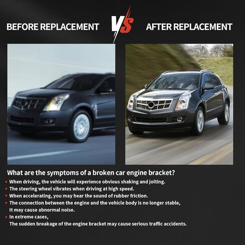 Engine Motor & Trans Mount kit Compatible with Cadillac SRX 2010-2011 SRX 3.0L V6 & 2012-2016 3.6L V6 FWD Engine, Replace A5608 A5502 A5714 A5530 3362 3195 3361 3196 4Pcs in Kuwait