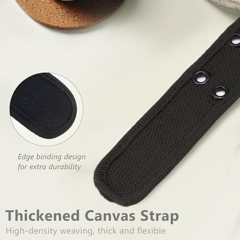 Double Prong Belt for Plus Size Men & Women, 42'' Black Grommet Nylon Belt in Kuwait