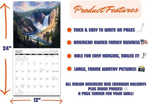 لوحات المتنزهات الوطنية 2026 | 12 × 12 بوصة | تقويم الحائط in Kuwait