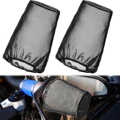 Meonum 2 Pack Cone Air Intake Filter Cover, Universal Cold Air Filter Sock Dustproof Protective Cover, Car Motorcycle Cleaner Wrap Accessories for High Flow Cone Intake Filters (Large) in Kuwait