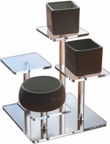 4-Tier Clear Acrylic Riser Display Stand for Action Figures, Jewelry & Collectibles in Kuwait
