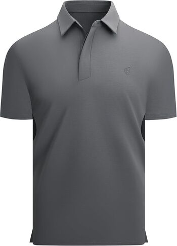 Alex Vando Men’s Golf Polo Shirt Lightweight Textured 4-Way Stretch Performance Polo with Mesh Side in Kuwait