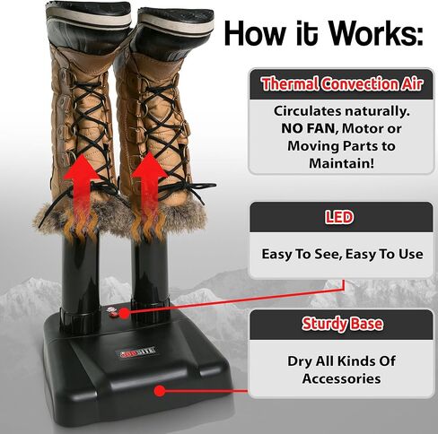 مجفف الحذاء الصامت - مع ملحقات القفازات - التجفيف الحراري بدون مروحة - يساعد على تقليل الرائحة in Kuwait