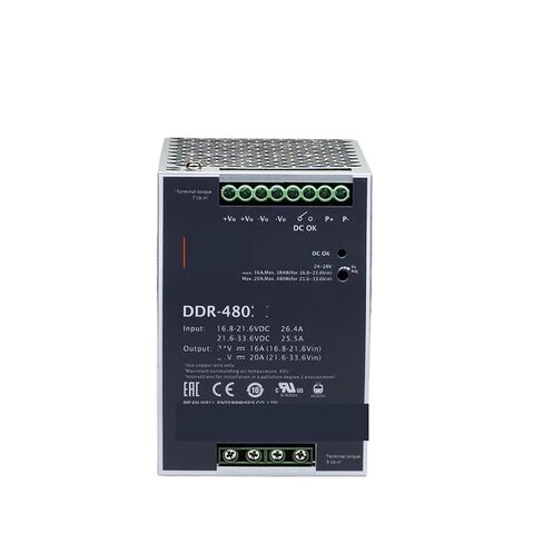 1 قطعة DDR-480B/C/D-12/24/48 جهد الإدخال والإخراج اختياري دليل السكك الحديدية DC-DC مصدر الطاقة (DDR-480C-12V) in Saudi Arabia