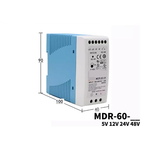 1 قطعة سلسلة MDR-60 تيار مستمر 5 فولت 12 فولت 15 فولت 24 فولت 48 فولت مخرج واحد مصدر طاقة السكك الحديدية الصناعية DIN (MDR-60-12V) in Saudi Arabia