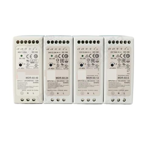 1 قطعة سلسلة MDR-60 تيار مستمر 5 فولت 12 فولت 15 فولت 24 فولت 48 فولت مخرج واحد مصدر طاقة السكك الحديدية الصناعية DIN (MDR-60-12V) in Saudi Arabia