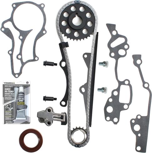 Timing Chain Kit with Sprockets & Tensioner Compatible with Toyota Pickup 4Runner Celica 2.4L 22R 22RE 1985-1995 | Engine Timing Gear Set with Steel Guide Rail in Kuwait