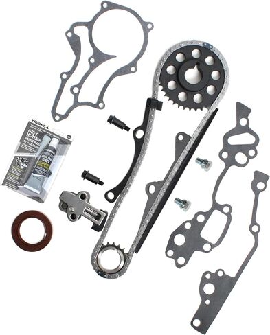 Timing Chain Kit with Sprockets & Tensioner Compatible with Toyota Pickup 4Runner Celica 2.4L 22R 22RE 1985-1995 | Engine Timing Gear Set with Steel Guide Rail in Kuwait