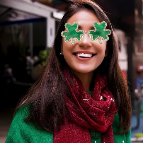 St. Patrick’s Day Shamrock Sunglasses,Irish Green Shamrock St Patricks Glasses,St. Patrick's Day Irish Party Favors Supplies Costume Accessories for Women and Men in Saudi Arabia