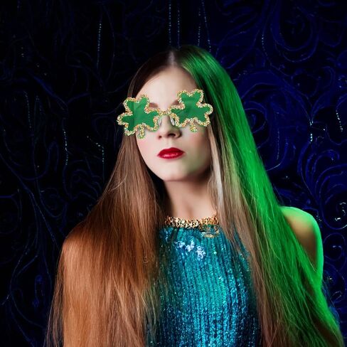 St. Patrick’s Day Shamrock Sunglasses,Irish Green Shamrock St Patricks Glasses,St. Patrick's Day Irish Party Favors Supplies Costume Accessories for Women and Men in Saudi Arabia