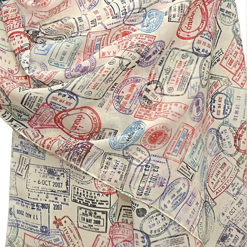 Universal Zone Traveler Chiffon Scarf.Light Chiffon scarf with Passport stamps.Flight attendant gift,Travel Agent gift.Spring Summer scarf,light scarf. in Saudi Arabia
