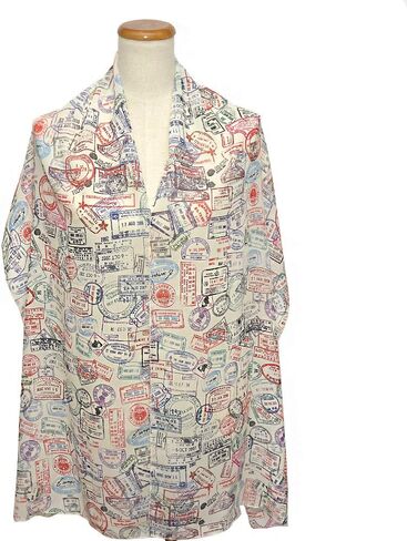 Universal Zone Traveler Chiffon Scarf.Light Chiffon scarf with Passport stamps.Flight attendant gift,Travel Agent gift.Spring Summer scarf,light scarf. in Saudi Arabia