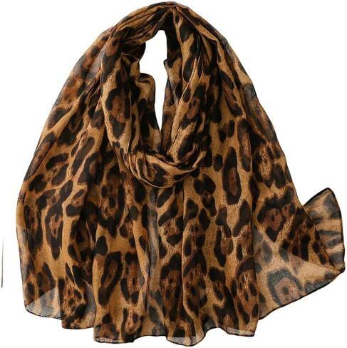 Leopard Print Scarf for Women Fashion Shawl Lightweight Wrap Scarves for Ladies Full Season in Kuwait