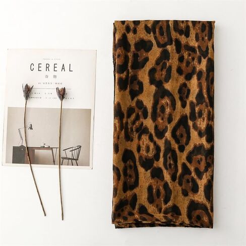 Leopard Print Scarf for Women Fashion Shawl Lightweight Wrap Scarves for Ladies Full Season in Kuwait