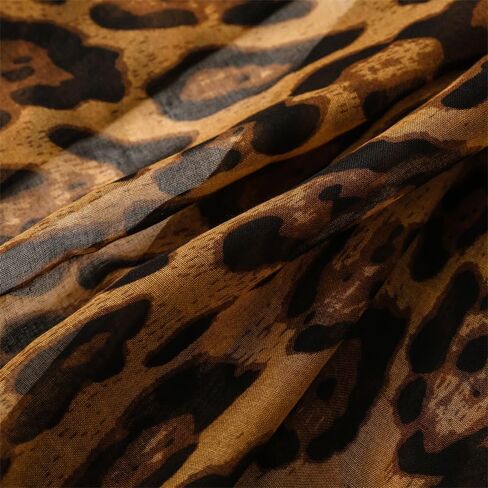 Leopard Print Scarf for Women Fashion Shawl Lightweight Wrap Scarves for Ladies Full Season in Kuwait