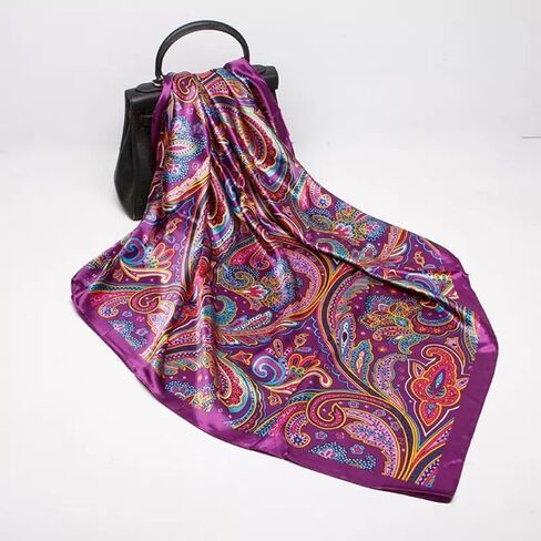 Silk Hair Bandanas for Women Head Scarves for Sleeping Satin Neck Scarf Square Headband 35" in Saudi Arabia