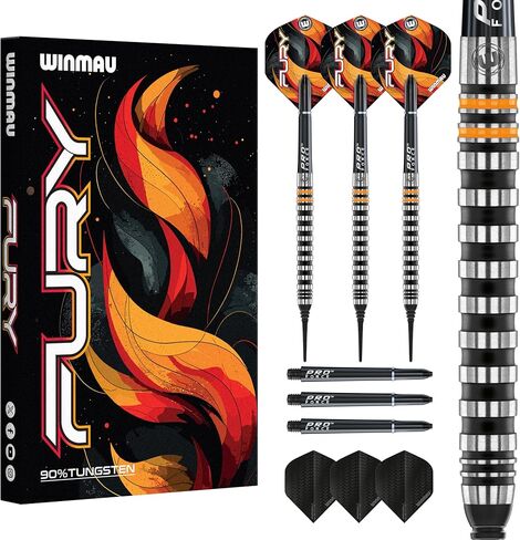 Winmau Fury 90% Tungsten Darts with Prism Flights and Vecta Shafts (Stems) in Saudi Arabia