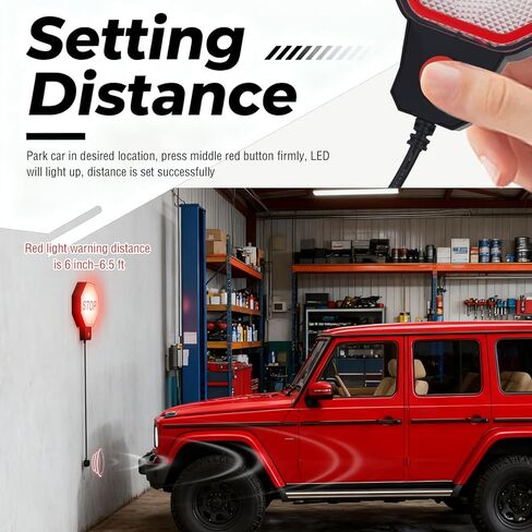 LED Garage Parking Aid Adjustable,Dual Power Garage Parking Sensor with LED Red/Yellow/Green Display,Portable Garages Car Stop Indicator as Garages Parkings Assist Car Accessories in Saudi Arabia