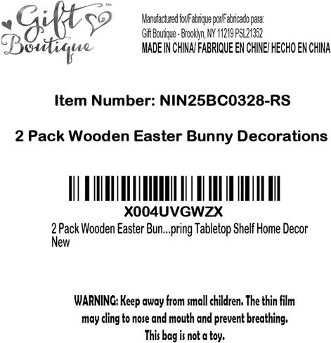Gift Boutique Set of 4 Wooden Easter Bunny Rabbits – Rustic Spring Decorations with Flower Accents for Tabletop, Mantle and Shelf in Saudi Arabia