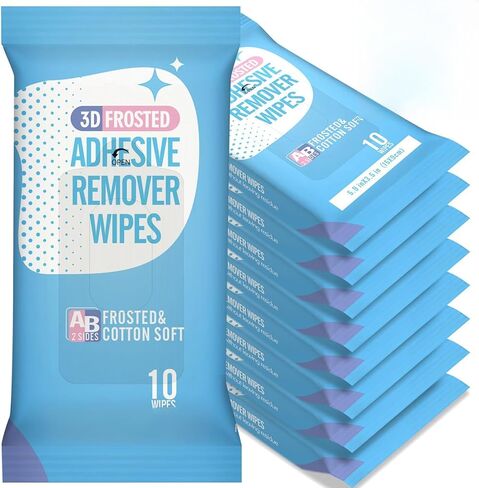 40 قطعة من مناديل مزيل لاصقة من مادة بلورية ثلاثية الأبعاد كبيرة الحجم من كريتي، مزيل الملصقات، مزيل الملصقات، إزالة الملصقات، والشريط، والشريط على الوجهين، واللاصق القابل للإزالة. in Kuwait