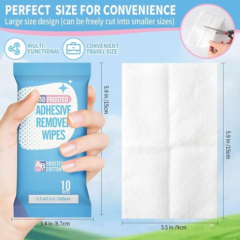 40 قطعة من مناديل مزيل لاصقة من مادة بلورية ثلاثية الأبعاد كبيرة الحجم من كريتي، مزيل الملصقات، مزيل الملصقات، إزالة الملصقات، والشريط، والشريط على الوجهين، واللاصق القابل للإزالة. in Kuwait