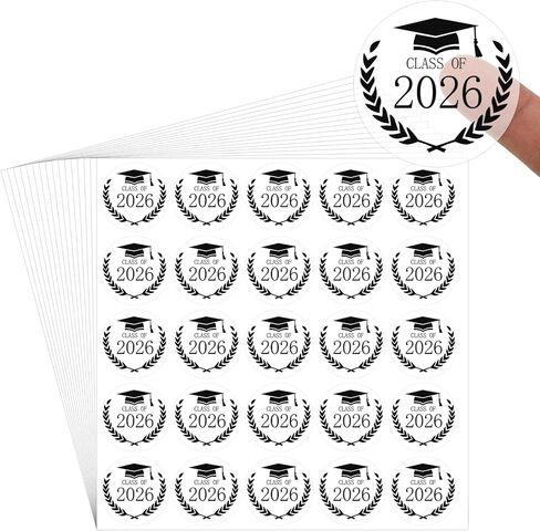 500 Pcs Class of 2026 Graduation Stickers 1.6inch Gold Foil Graduation Envelope Invitation Seal Label Sticker Self-Adhesive Congrats Grad Cap Hat Decal for Senior College Grad Party Favor in Saudi Arabia