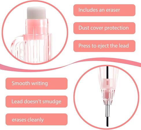 4Pcs Red Cute Cat Mechanical Pencils with Eraser 0.5mm Kawaii Cartoon Cat Mechanical Pencil School Pencil Cat Gifts for Women Man in Kuwait