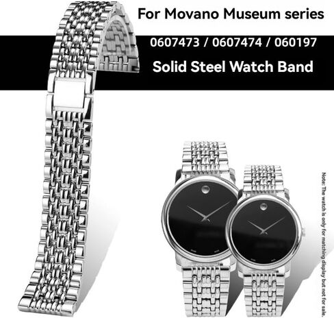 For Movado Museum 0606180 Men's Watch, 21mm Stainless Steel Bracelet Replacement, Solid Metal Band for Men, Original Style Watch Strap in Saudi Arabia