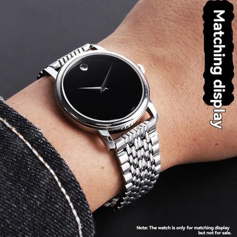 For Movado Museum 0606180 Men's Watch, 21mm Stainless Steel Bracelet Replacement, Solid Metal Band for Men, Original Style Watch Strap in Saudi Arabia