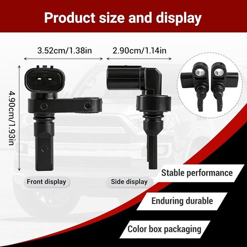 ABS Wheel Speed Sensor Set of 4 (Driver & Passenger Sides)-fits 2003-2015 Toyota 4Runner, 2005-2018 Tacoma, 2007-14 FJ Cruiser, Land Cruiser; Lexus GX460/GX470/LX570-Replaces 89542-04020, 89543-04020 in Kuwait