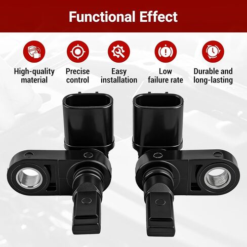 ABS Wheel Speed Sensor Set of 4 (Driver & Passenger Sides)-fits 2003-2015 Toyota 4Runner, 2005-2018 Tacoma, 2007-14 FJ Cruiser, Land Cruiser; Lexus GX460/GX470/LX570-Replaces 89542-04020, 89543-04020 in Kuwait