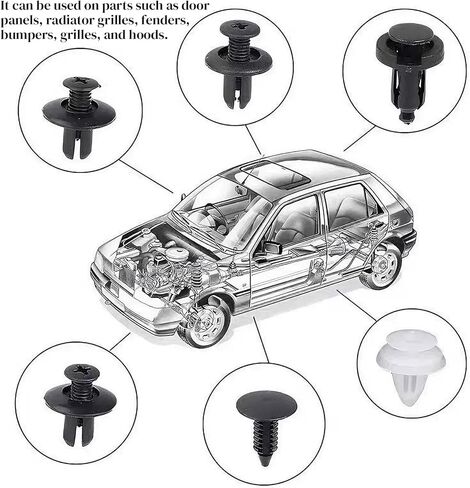 100PCS Car Bumper Push Retainer Clips & Nylon Fasteners Rivet Kit, 6 Sizes Car Body Screw Retainer, Door Trim Panel Clips, Universal Auto Bumper Accessories for Car Truck SUV (100PCS&Tool) in Kuwait
