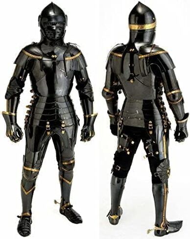 Medieval Knight Suit of Armor Black Finish Steel Combat Full Body Wearable Armour Costume/Medieval Full Body Suit. in Saudi Arabia