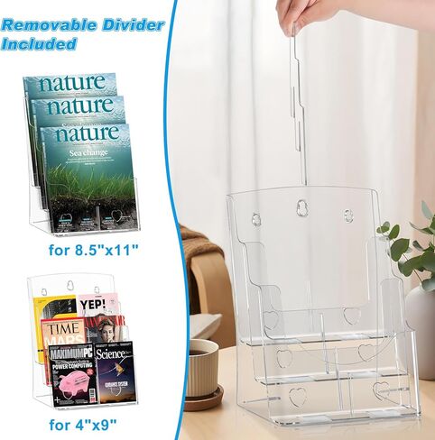 حامل كتيب أكريليك 8.5 × 11 بوصة، حامل عرض شفاف 3 طبقات تصميم خلفي مائل، حامل طاولة بلاستيكي حامل لافتة مع مقسم جدار جبل xydstay حامل كتيب أكريليك 8.5 × 11 بوصة، حامل عرض شفاف 3 طبقات تصميم خلفي مائل، حامل طاولة بلاستيكي S in Kuwait