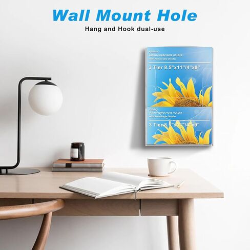 حامل كتيب أكريليك 8.5 × 11 بوصة، حامل عرض شفاف 3 طبقات تصميم خلفي مائل، حامل طاولة بلاستيكي حامل لافتة مع مقسم جدار جبل xydstay حامل كتيب أكريليك 8.5 × 11 بوصة، حامل عرض شفاف 3 طبقات تصميم خلفي مائل، حامل طاولة بلاستيكي S in Kuwait