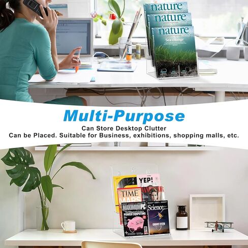 حامل كتيب أكريليك 8.5 × 11 بوصة، حامل عرض شفاف 3 طبقات تصميم خلفي مائل، حامل طاولة بلاستيكي حامل لافتة مع مقسم جدار جبل xydstay حامل كتيب أكريليك 8.5 × 11 بوصة، حامل عرض شفاف 3 طبقات تصميم خلفي مائل، حامل طاولة بلاستيكي S in Kuwait