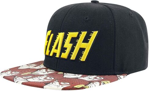 Bioworld Official Snapback- DC Comics Flash Halftone Snapback Hat مقاس واحد، أسود، مقاس واحد in Kuwait