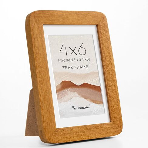 Fun Memories 11x14 Picture Frame - Solid Walnut Wood 11x14 Frame with Mat for 8x10 Photos, 11 By 14 Poster Frame Wood for Wall & Tabletop Display, Natural Walnut in Saudi Arabia