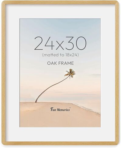 Fun Memories 11x14 Picture Frame - Solid Walnut Wood 11x14 Frame with Mat for 8x10 Photos, 11 By 14 Poster Frame Wood for Wall & Tabletop Display, Natural Walnut in Saudi Arabia