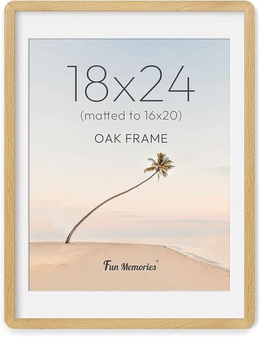 Fun Memories 11x14 Picture Frame - Solid Walnut Wood 11x14 Frame with Mat for 8x10 Photos, 11 By 14 Poster Frame Wood for Wall & Tabletop Display, Natural Walnut in Saudi Arabia