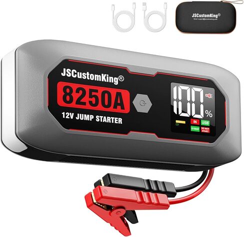 حزمة بطارية Jump Starter 8250A (لجميع أنواع الغاز أو الديزل 10.0+L)، بدء تشغيل السيارة الثقيلة الصالحة للشرب بجهد 12 فولت مع شاشة HD 3.2 بوصة، 2 بنك طاقة USB، وقت الاستعداد لمدة 48 شهرًا in Kuwait