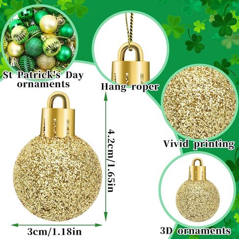 JULMELON 48 Pcs St. Patrick’s Day Tree Ornament, Saint Patricks Day Decorations and St Patrick’s Day Ornaments for Tree Hello Spring Home Irish Festival Party Decoration Supplies in Kuwait