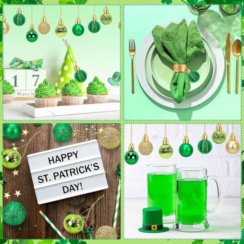 JULMELON 48 Pcs St. Patrick’s Day Tree Ornament, Saint Patricks Day Decorations and St Patrick’s Day Ornaments for Tree Hello Spring Home Irish Festival Party Decoration Supplies in Kuwait