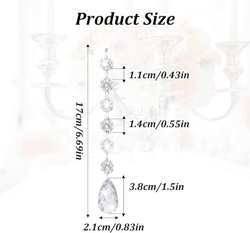100 Pcs Chandelier Crystals Replacement Clear Acrylic Hanging Teardrop Ornaments Christmas Tree Ornaments Hanging Crystals for Centerpieces Chandelier Lamp Suncatcher Window Home Decoration(Classic) in Saudi Arabia