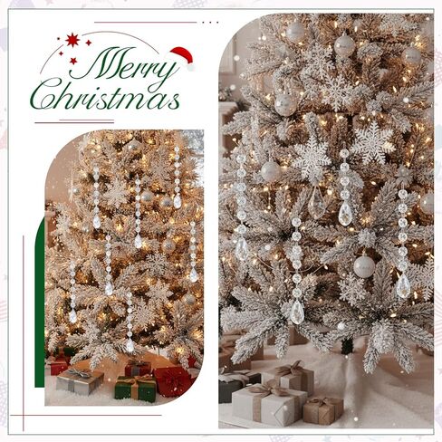 100 Pcs Chandelier Crystals Replacement Clear Acrylic Hanging Teardrop Ornaments Christmas Tree Ornaments Hanging Crystals for Centerpieces Chandelier Lamp Suncatcher Window Home Decoration(Classic) in Saudi Arabia