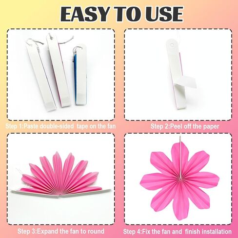 10 PCS Pastel Party Decorations, Flower Paper Fans Birthday Decorations for Floral Backdrop, Garden Tea Party Classroom Wall Hanging Decor in Saudi Arabia