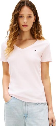 Tommy Hilfiger Women's Basic Short Sleeve Cotton V-Neck T-Shirt in Saudi Arabia