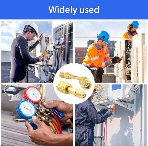 R410a Adapter for Mini Split System,5/16 Female 1/4 Male Flare Charging Vacuum Port Adapter,Valve Core Remover,R134a Hose Gaskets,5V1 Valve Cores,for Air Conditioners Refrigeration Valve HVAC Service in Kuwait